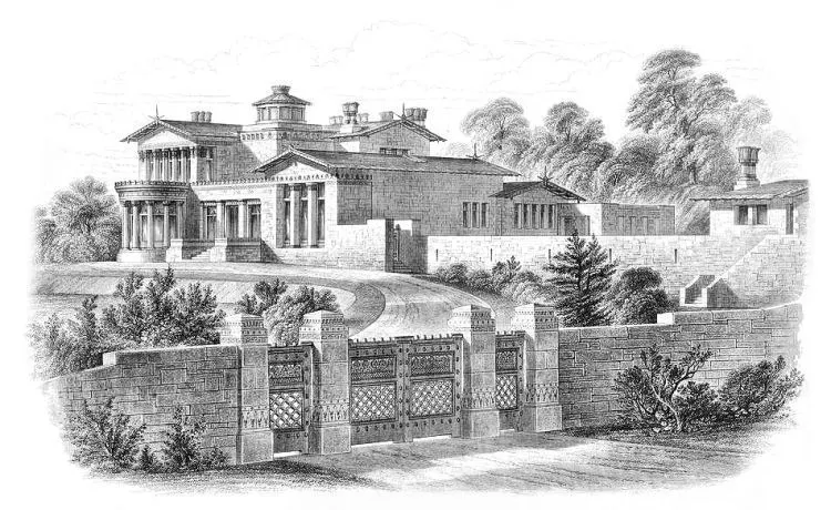 Engraving of Holmwood in Cathcart from Villa and Cottage Architecture (Blackie and sons) 1868